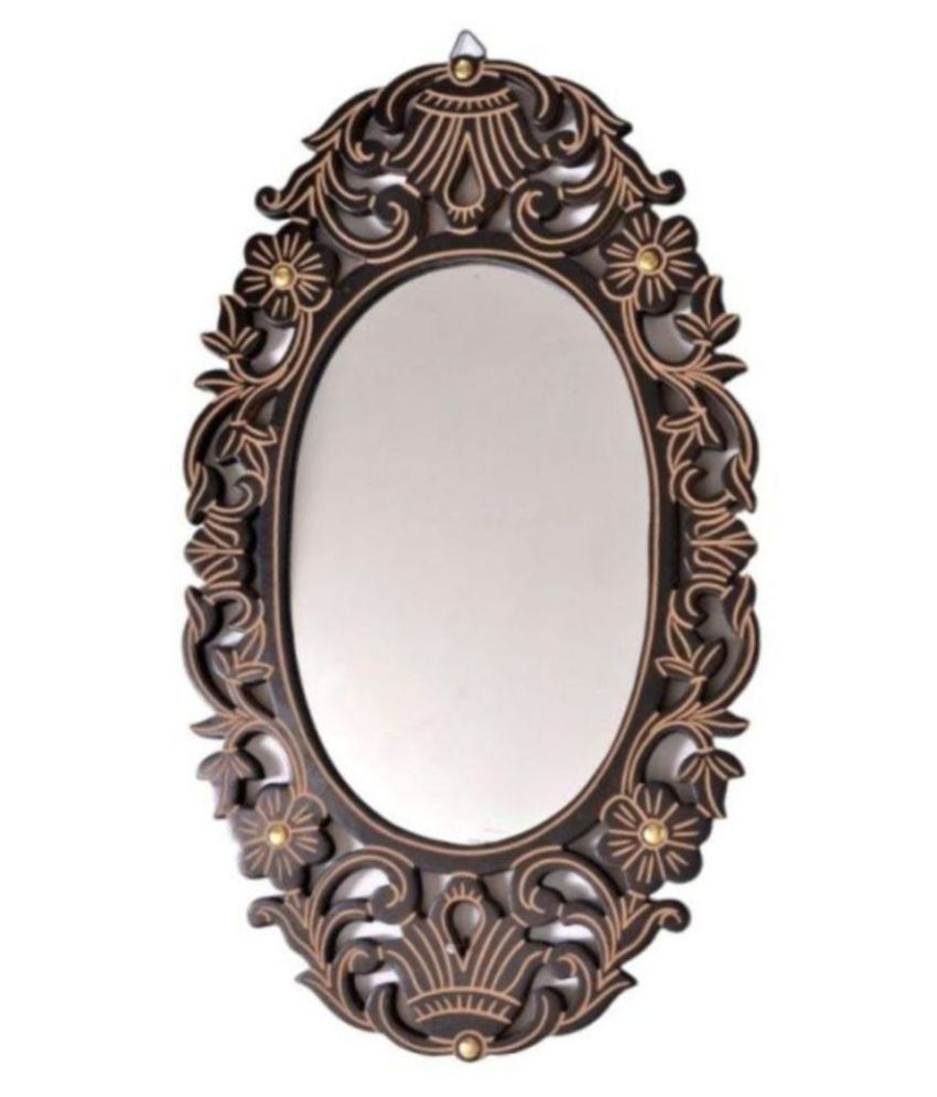 Onlineshoppee Mirror Wall Mirror Brown ( 50 X 30 Cms ) – Pack Of 1: Buy Intended For Mocha Brown Wall Mirrors (View 4 of 15)