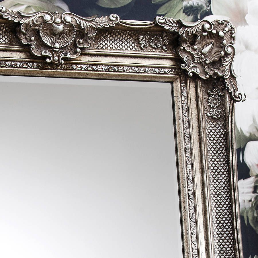 Ornate Antique Silver Floor Standing Mirrorprimrose & Plum Throughout Antique Iron Standing Mirrors (View 12 of 15)