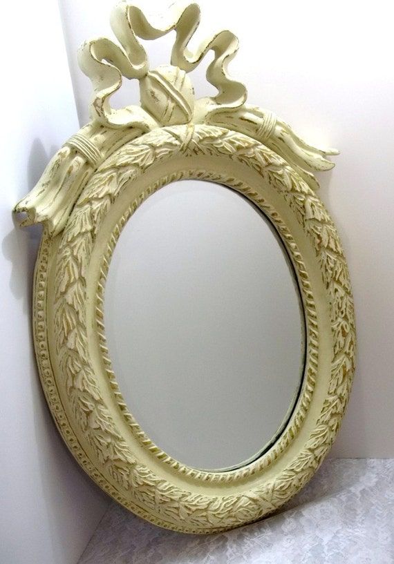 Ornate Vintage Oval Beveled Wall Mirror Antiquedondilights Intended For Antique Gold Cut Edge Wall Mirrors (View 6 of 15)