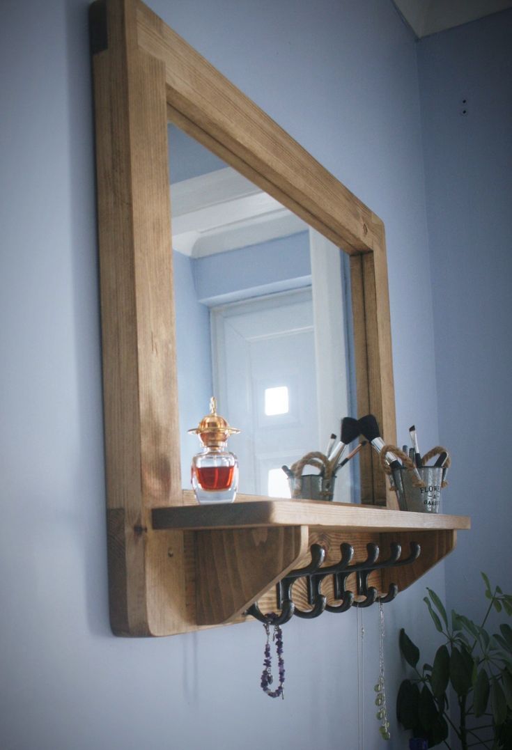 Our Custom Handmade Modern Rustic Mirror Has A Thick Reclaimed Wood For Rustic Getaway Wood Wall Mirrors (View 10 of 15)
