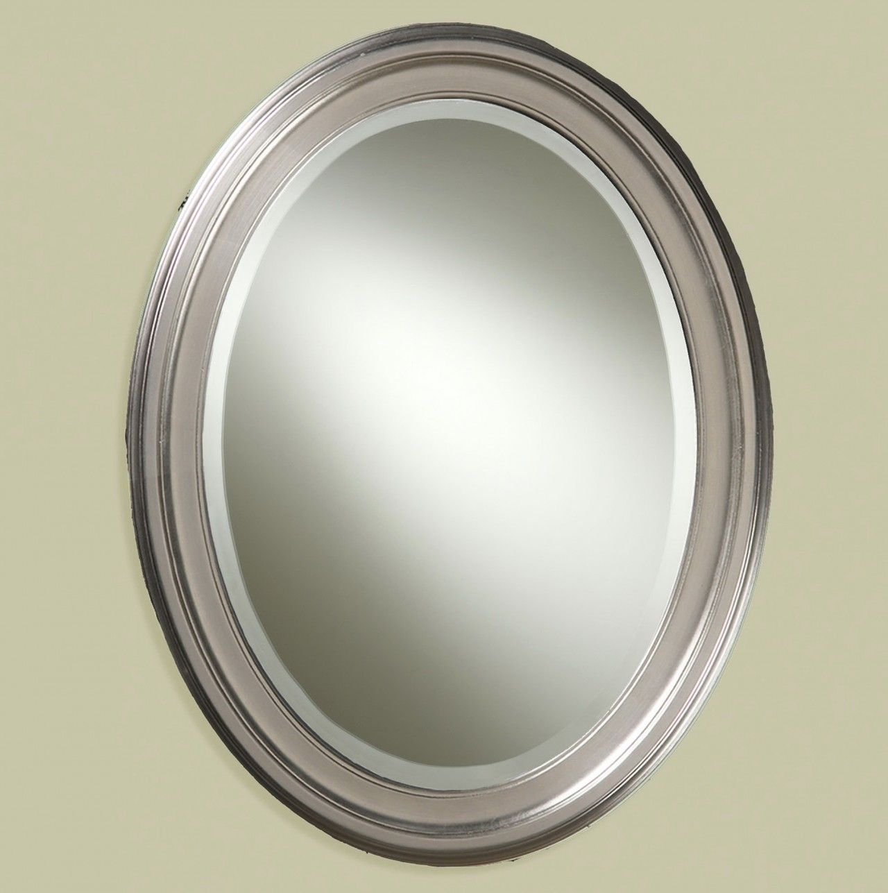 Oval Bathroom Mirrors Brushed Nickel | Home Design Ideas Throughout Polished Nickel Oval Wall Mirrors (View 13 of 15)