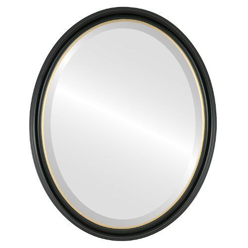 Oval Beveled Wall Mirror For Home Decor Hamilton Style Gloss Black With With Regard To Glossy Black Wall Mirrors (View 13 of 15)