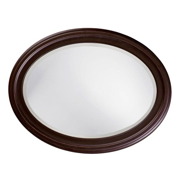 Oval Oil Rubbed Bronze Mirror With Wooden Grooves Frame — Pier 1 Pertaining To Oil Rubbed Bronze Oval Wall Mirrors (View 11 of 15)