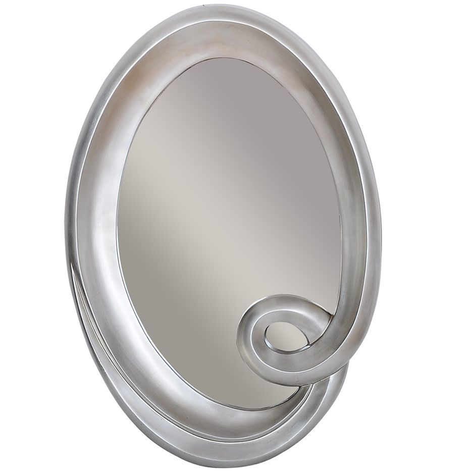 Oval Swirl Mirror | Mirror, Silver Framed Mirror, Silver Swirl Inside Gold Leaf And Black Wall Mirrors (View 14 of 15)