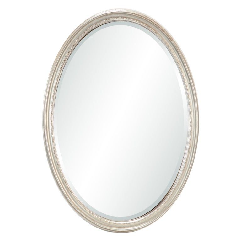 Pair Of Silver Leaf Framed Oval Mirrors At 1Stdibs Regarding Gold Leaf And Black Wall Mirrors (View 4 of 15)