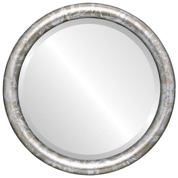 Pasadena Framed Round Mirror In Champagne Silver – Antique Silver With Antique Silver Round Wall Mirrors (View 8 of 15)