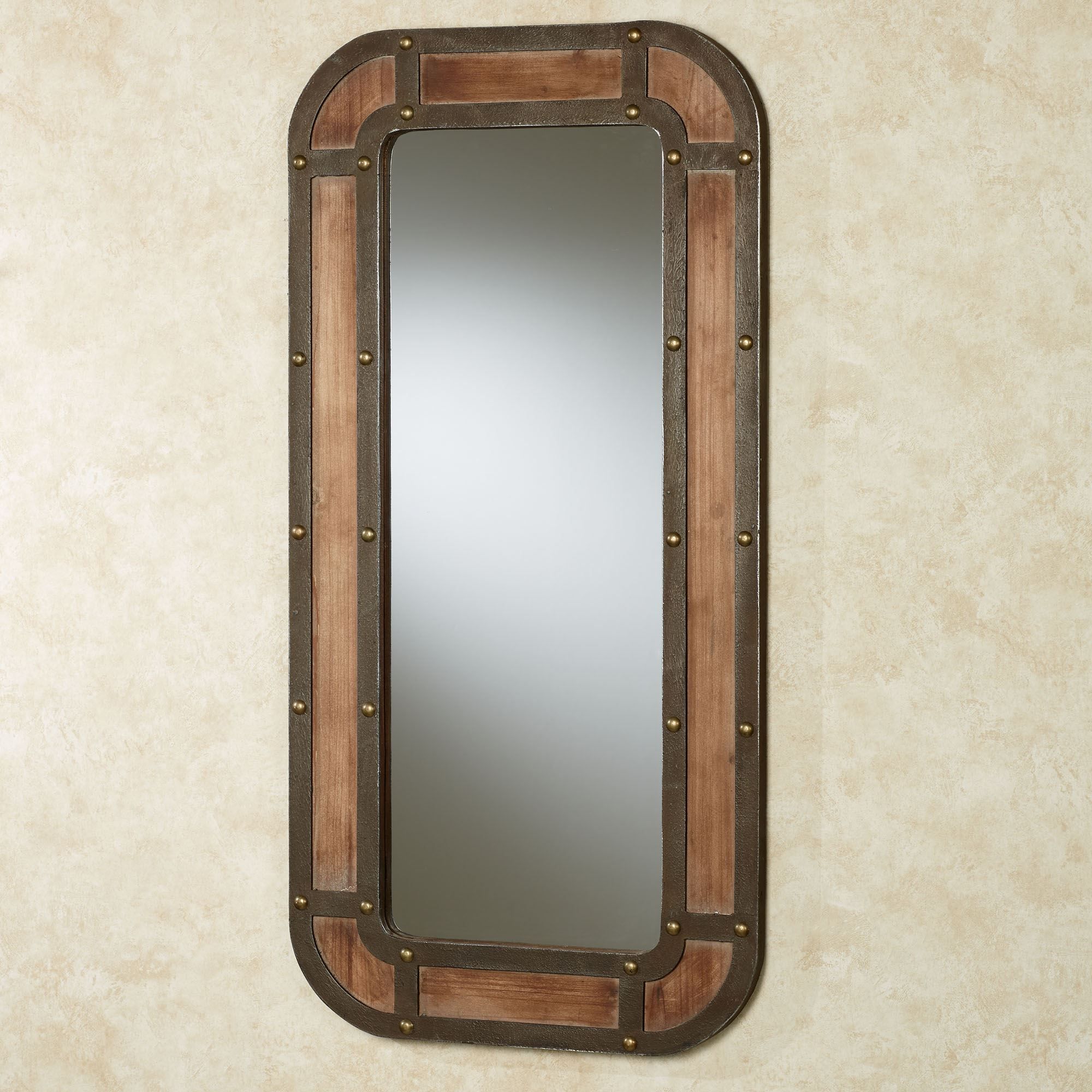 Pikeville Rustic Wooden Rectangular Wall Mirror Intended For Rectangular Grid Wall Mirrors (View 15 of 15)