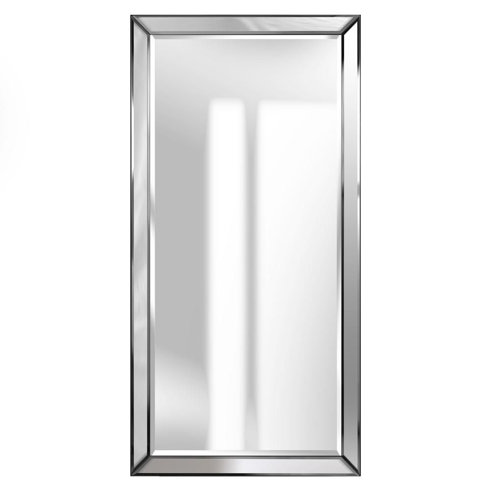 Pinnacle Large Square Silver Beveled Glass Contemporary Mirror (48 In Regarding Squared Corner Rectangular Wall Mirrors (View 10 of 15)