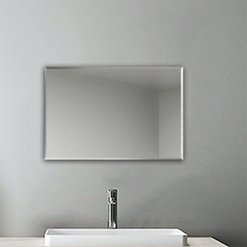 Plain Frameless Wall Mirror Large Full Length With Wall Hanging Fixings For Large Frameless Wall Mirrors (View 9 of 15)