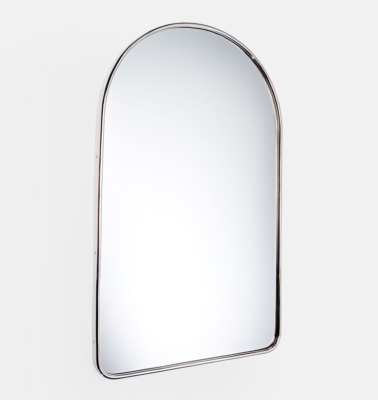 Polished Nickel Arched Metal Framed Mirror | Rejuvenation | Metal Frame Regarding Nickel Framed Oval Wall Mirrors (View 14 of 15)