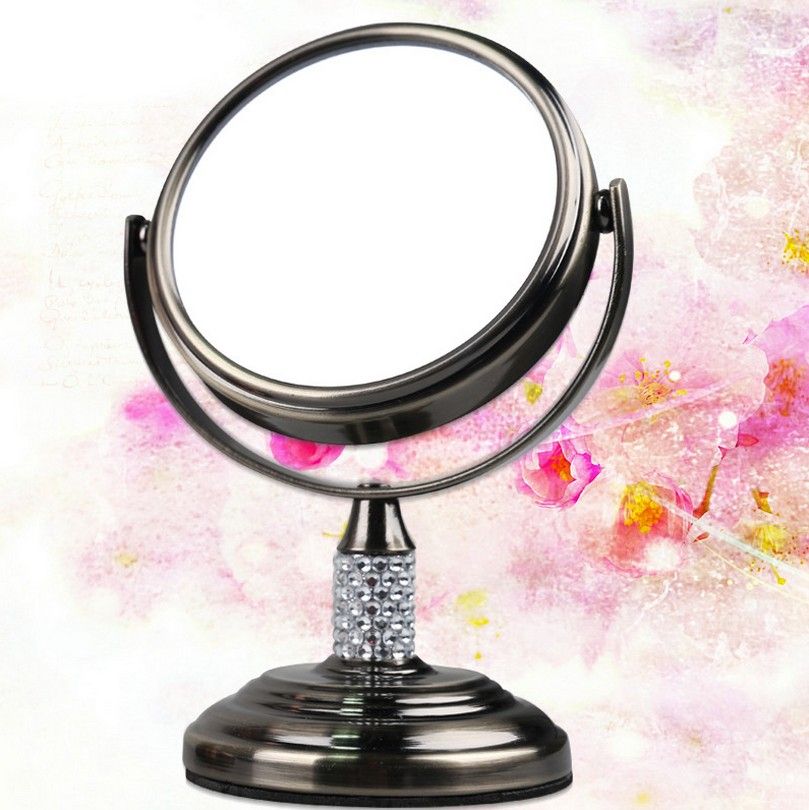 Portable Make Up Mirror Crystal Mirror Makeup Cosmetic Dual Side Mini With Sunburst Standing Makeup Mirrors (View 10 of 15)