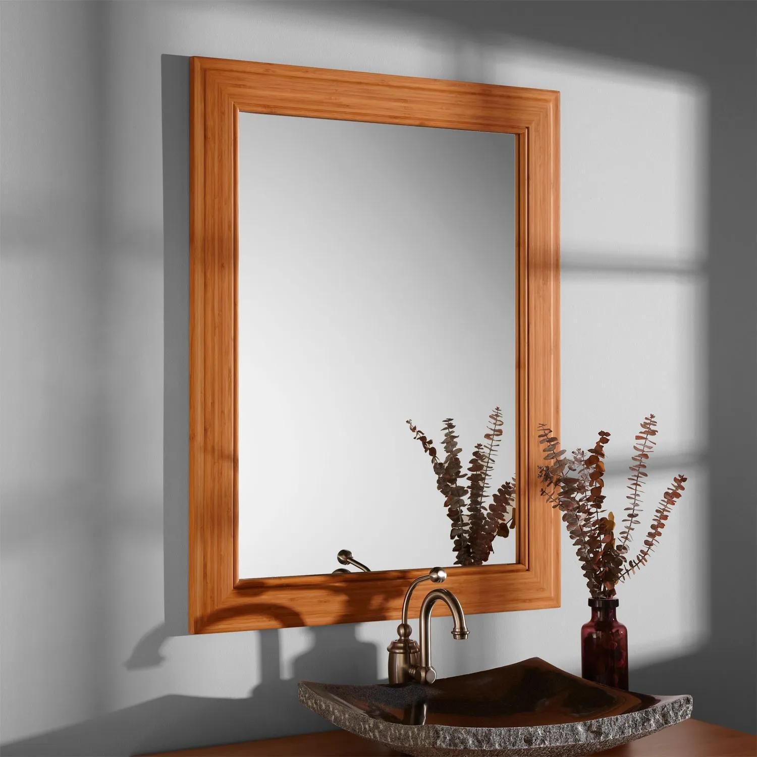 Portola Bamboo Vanity Mirror – Bathroom Pertaining To Gold Bamboo Vanity Wall Mirrors (View 4 of 15)