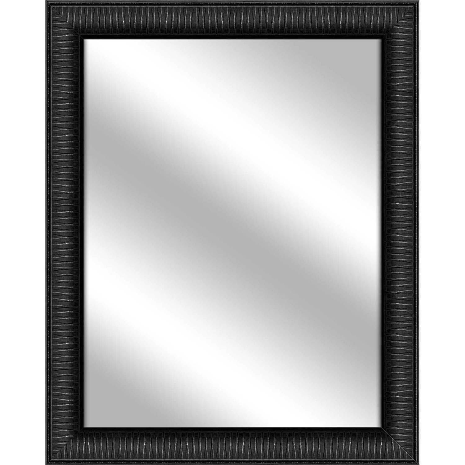 Ptm Images Forte Ready To Hang Framed Mirror, Wood Grain Black Regarding Black Wood Wall Mirrors (View 8 of 15)