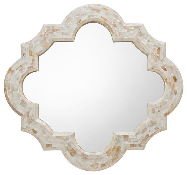 Quatrefoil Wall Mirror In Kabibe Shell – Beach Style – Wall Mirrors Intended For Bronze Quatrefoil Wall Mirrors (View 4 of 15)