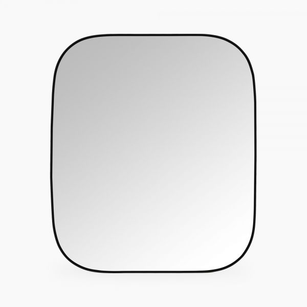 Rea Matte Black Rounded Square Wall Mirror | Rounded Corner Mirrors Within Framed Matte Black Square Wall Mirrors (View 2 of 15)