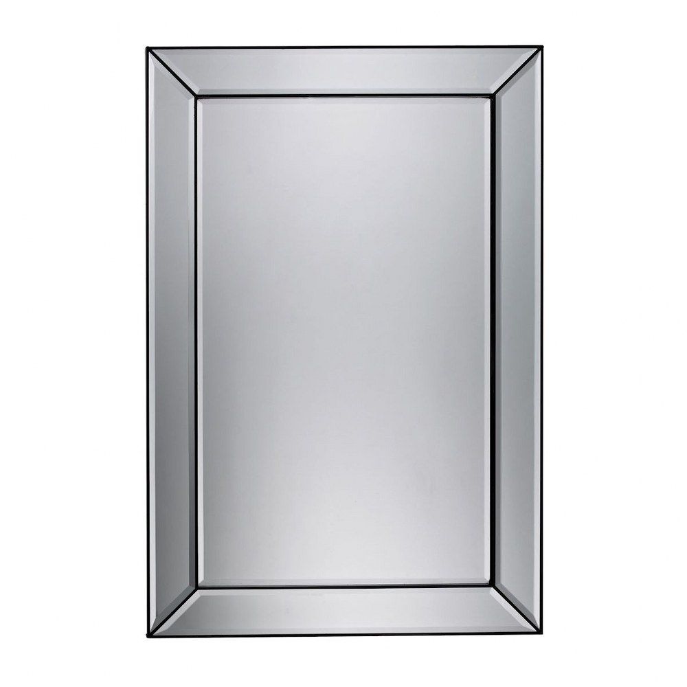 Rectangular Beveled Wall Mirror With Black Linear Accents Made Of Glass With Regard To Clear Wall Mirrors (View 12 of 15)