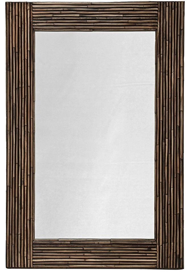 Rectangular Rattan Wall Mirror, Black Stain – Tropical – Wall Mirrors Inside Rectangular Bamboo Wall Mirrors (View 8 of 15)