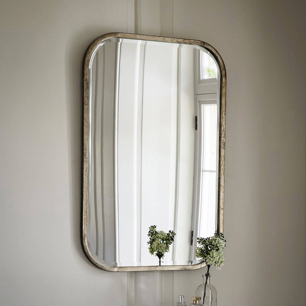 Rectangular Silver Wall Mirrorprimrose & Plum | Notonthehighstreet Pertaining To Silver Asymmetrical Wall Mirrors (View 10 of 15)