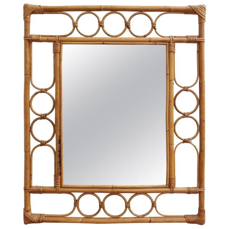 Rectangular Vintage French Rattan Mirror, 'Circa 1960S' | Rattan Mirror In Rectangular Bamboo Wall Mirrors (View 6 of 15)