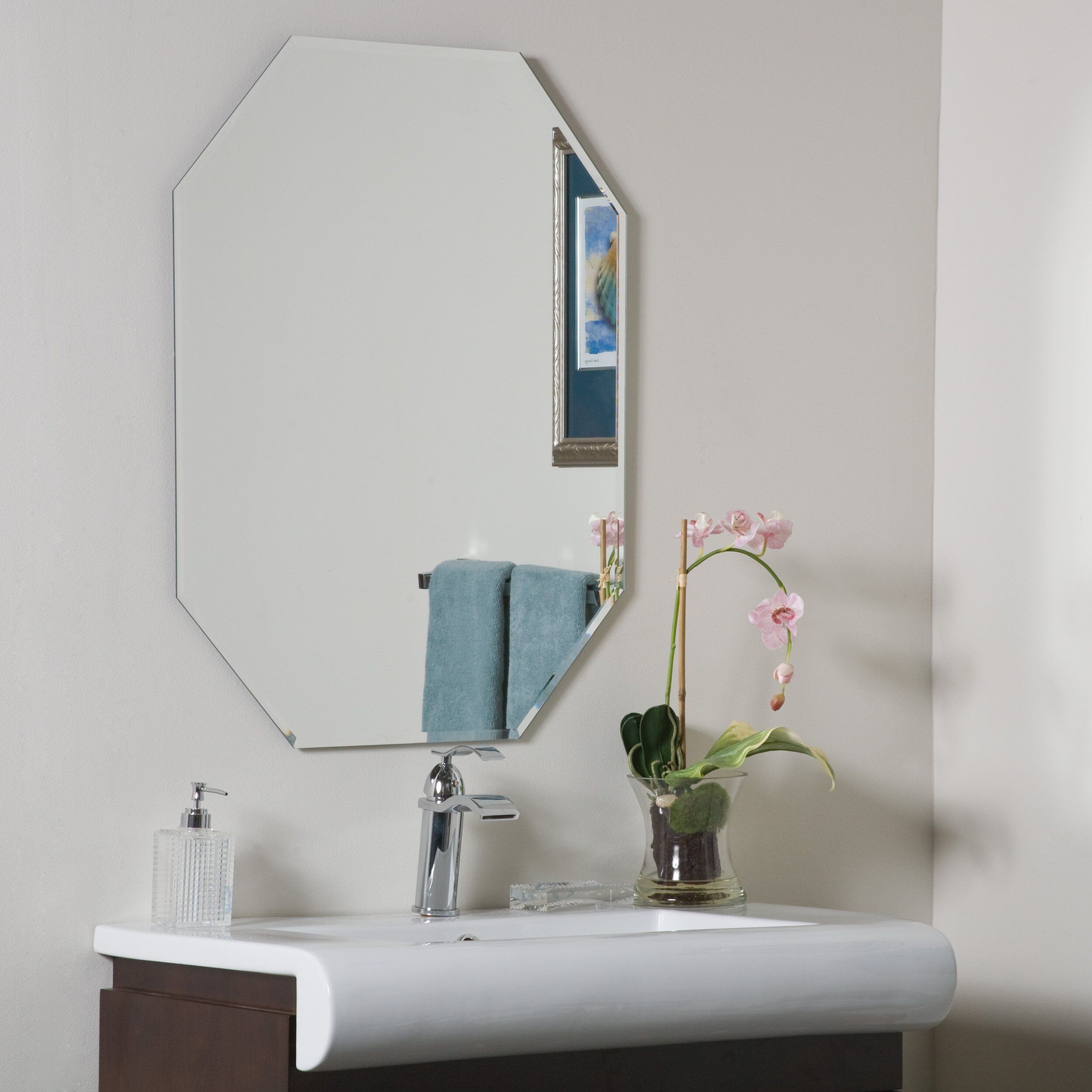 Red Barrel Studio Eight Sided Frameless Beveled Wall Mirror & Reviews In Square Frameless Beveled Wall Mirrors (View 15 of 15)