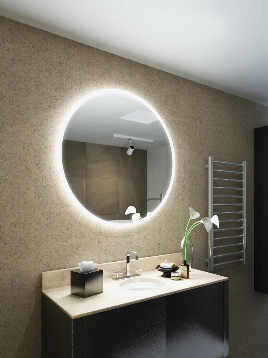 Revo Super Slim Edge Mirror | Bathroom Mirror, Led Mirror Bathroom Inside Edge Lit Oval Led Wall Mirrors (View 6 of 15)