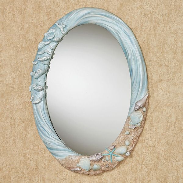 Rising Tides Coastal Oval Wall Mirror | Oval Wall Mirror, Mirror Wall With Regard To Shell Wall Mirrors (View 6 of 15)