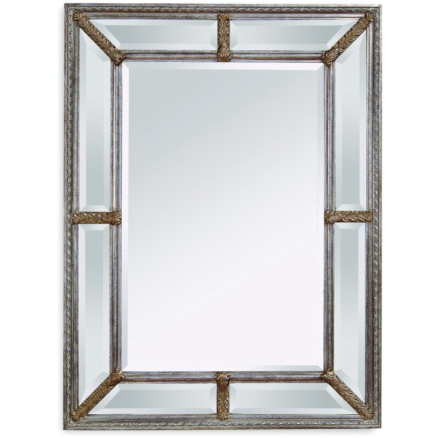 Roma Silver Leaf Traditional Wall Mirror 6357 1764Ec Intended For Butterfly Gold Leaf Wall Mirrors (View 15 of 15)