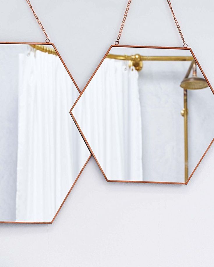 Rose Gold Hexagon Hanging Wall Mirror Small | Hanging Wall Mirror Within Gold Hexagon Wall Mirrors (View 14 of 15)