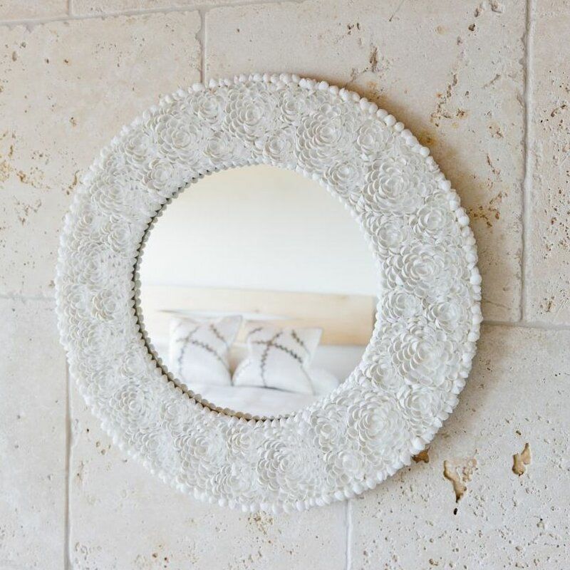 Roslyn Clamrose Seashell Wall Mirror | Seashell Mirror, Framed Mirror With Regard To Shell Wall Mirrors (View 11 of 15)