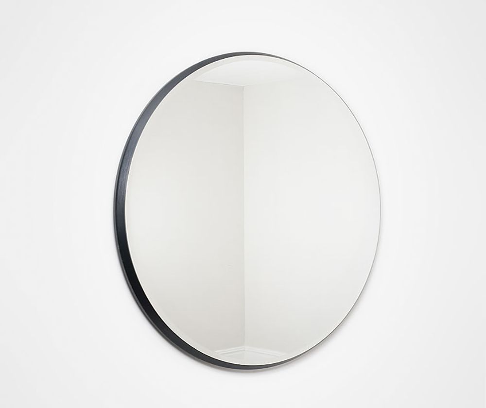 Round Black Framed Mirror, 750Mm – Sa Decor & Design In Brown Leather Round Wall Mirrors (View 10 of 15)