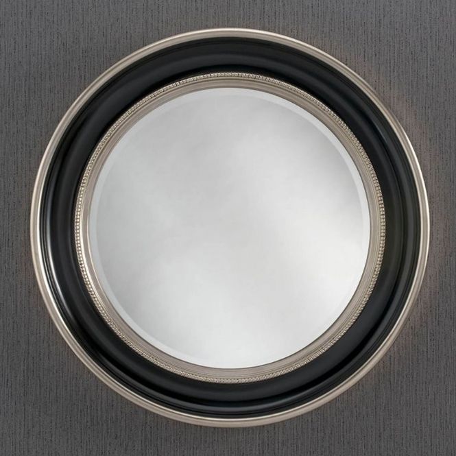 Round Black & Silver Contemporary Wall Mirror | Homesdirect365 Pertaining To Silver Rounded Cut Edge Wall Mirrors (View 10 of 15)
