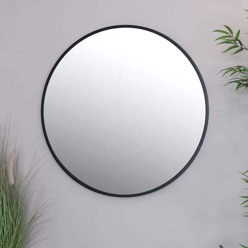Round Black Wall Mirror 80Cm X 80Cm | Black Wall Mirror, Wall Mirrors Within Black Round Wall Mirrors (View 13 of 15)