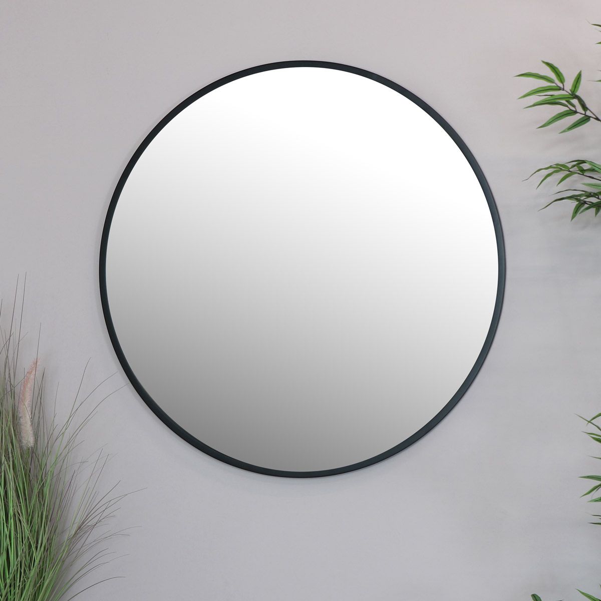 Round Black Wall Mirror 80Cm X 80Cm For Shiny Black Round Wall Mirrors (View 8 of 15)