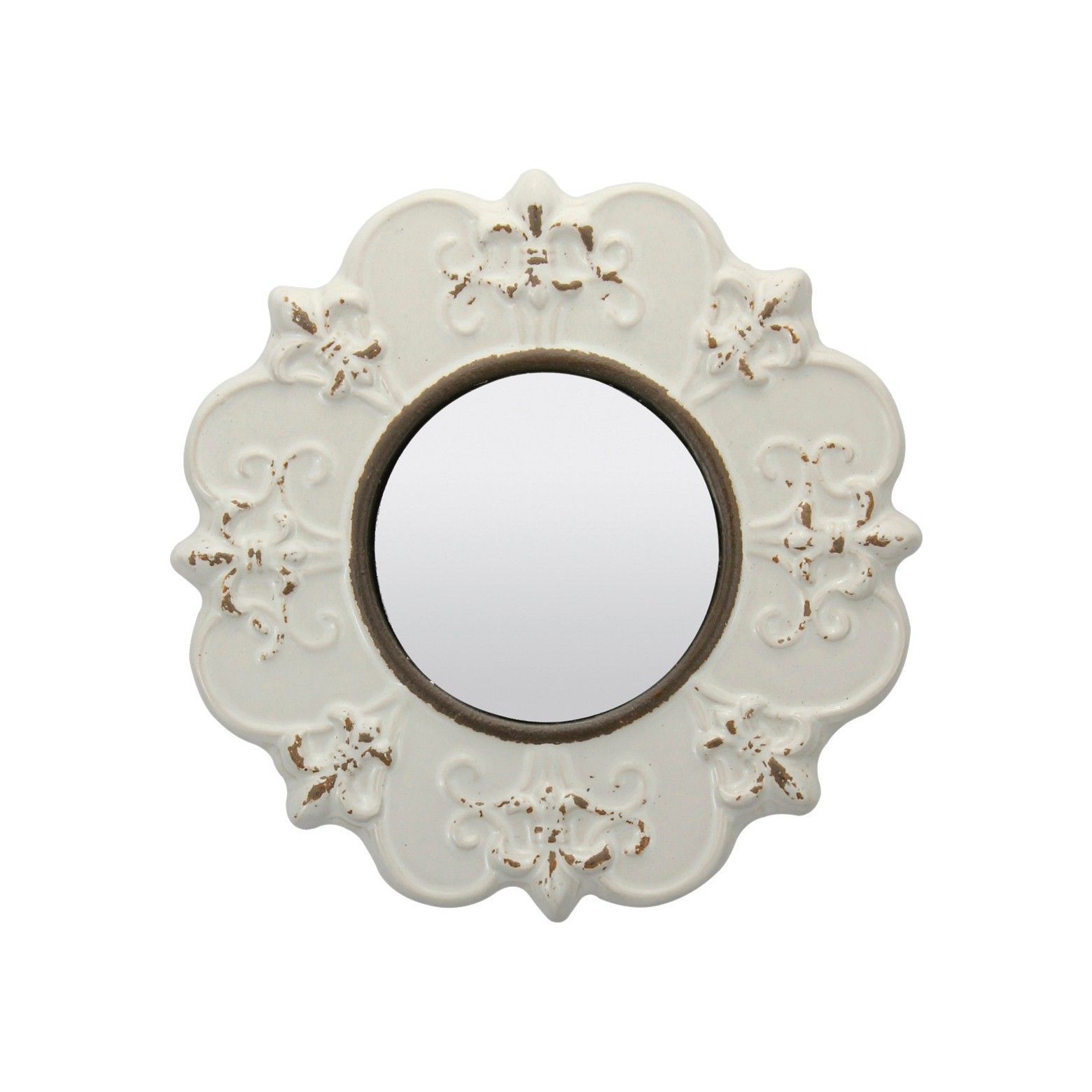 Round Decorative Wall Mirror Off White – Ckk Home Decor In Stitch White Round Wall Mirrors (View 9 of 15)