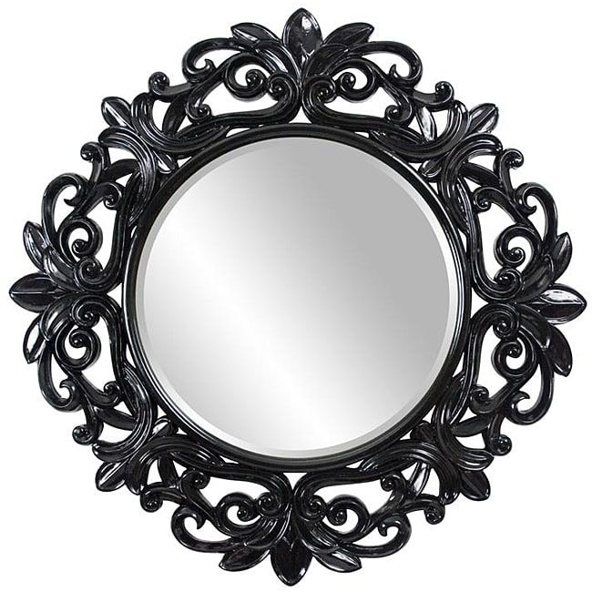 Round Framed Glossy Black Wall Mirror – Free Shipping Today – Overstock With Regard To Uneven Round Framed Wall Mirrors (View 8 of 15)