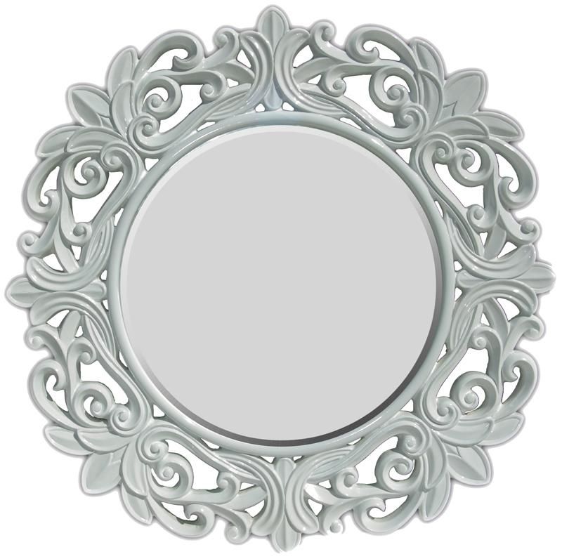 Round Framed Glossy White Wall Mirror – Free Shipping Today – Overstock With Regard To Glossy Red Wall Mirrors (View 13 of 15)