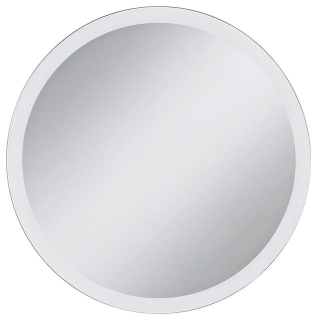 Round Frameless 42" Wide Beveled Mirror – Contemporary – Mirrors Inside Round Frameless Beveled Mirrors (View 3 of 15)