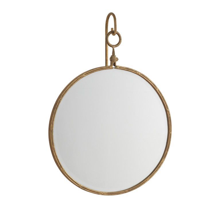 Round Gold Leaf Suspended Mirror | Mirror, Beveled Edge Mirror, Hanging With Regard To Round Edge Wall Mirrors (View 7 of 15)