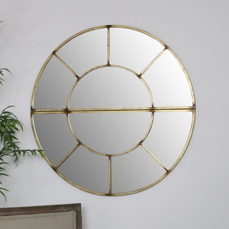 Round Gold Sectional Wall Mirror Inside Round Scalloped Wall Mirrors (View 14 of 15)