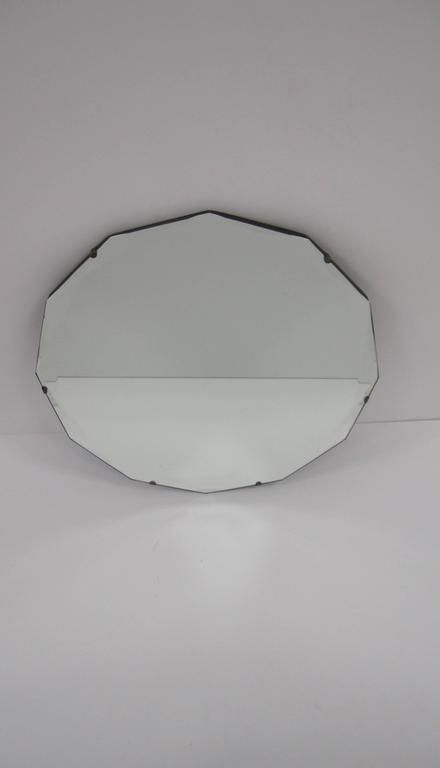 Round Hollywood Regency Beveled Glass Wall Mirror For Sale At 1Stdibs Inside Round Scalloped Edge Wall Mirrors (View 7 of 15)