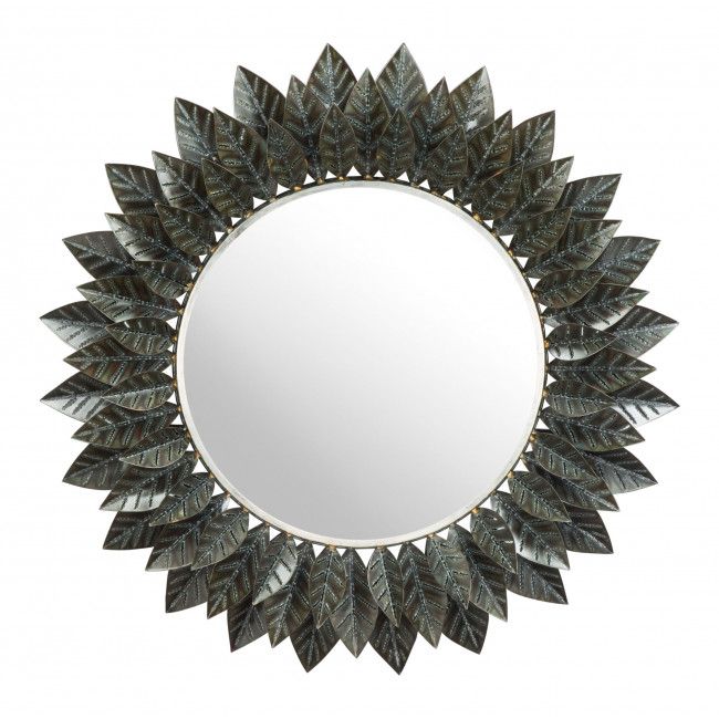 Round Leaf Mirror ~ Eclectic Goods : Eclectic Goods Inside Leaf Post Sunburst Round Wall Mirrors (View 12 of 15)