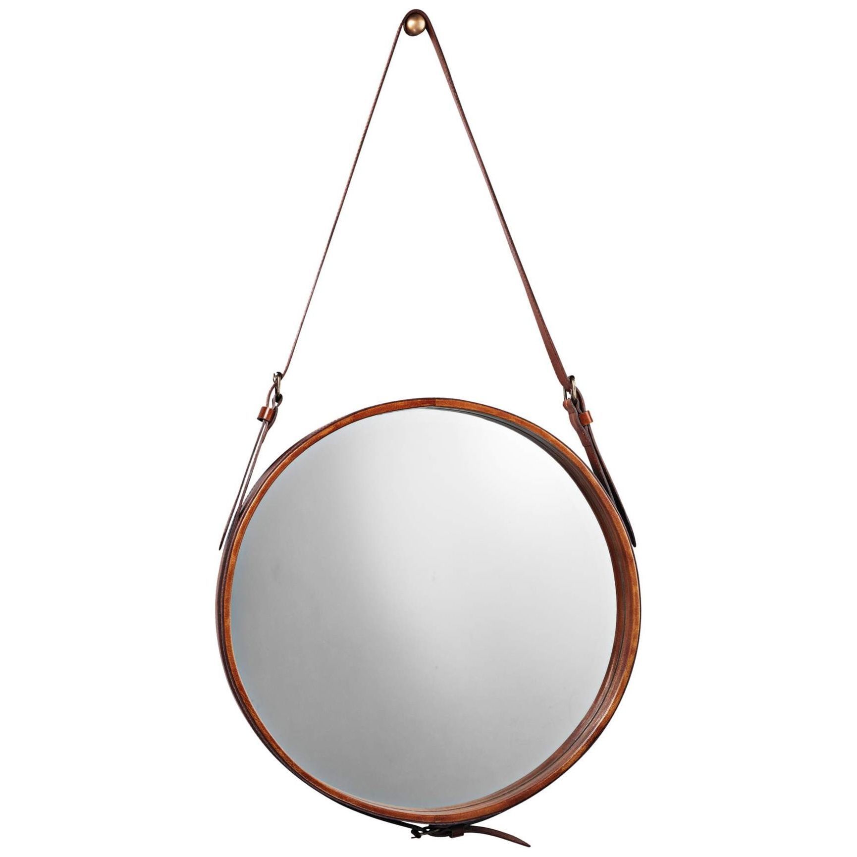 Round Leather Mirror | Round Wall Mirror, Small Round Mirrors, Round Throughout Brown Leather Round Wall Mirrors (View 2 of 15)