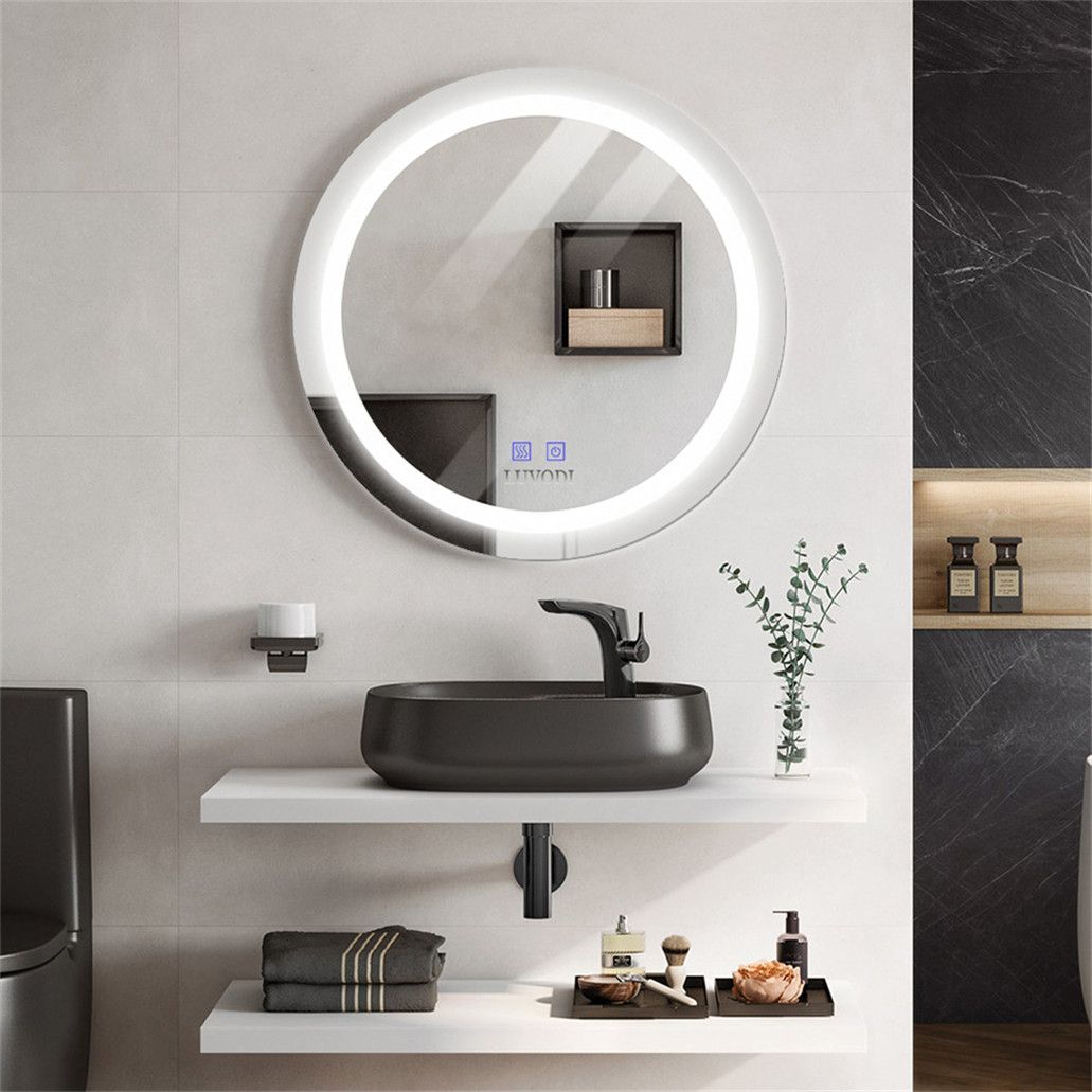 Round Led Bathroom Mirror Illuminated Demister Light Up Anti Fog For Edge Lit Led Wall Mirrors (View 7 of 15)