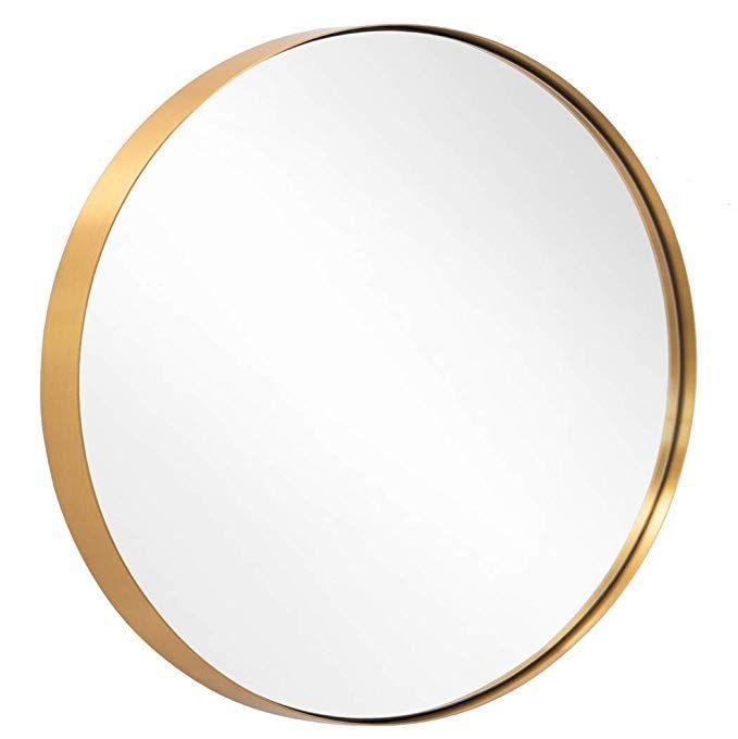 Round Mirror For Bathroom, Gold Circle Mirror For Wall Mounted, 30 Regarding Brushed Gold Wall Mirrors (View 5 of 15)