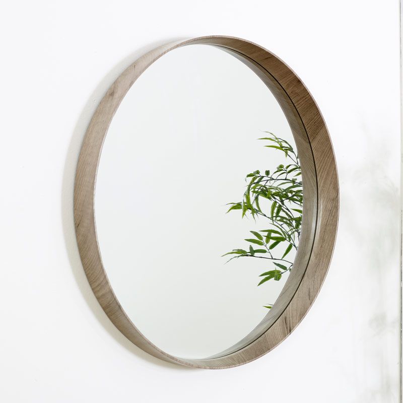 Round Natural Wood Framed Wall Mirror Within Organic Natural Wood Round Wall Mirrors (View 5 of 15)