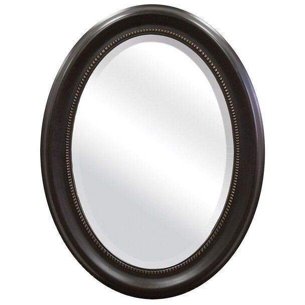 Round Oval Bathroom Wall Mirror With Beveled Edge And Bronze Frame With Regard To Oval Beveled Wall Mirrors (View 12 of 15)