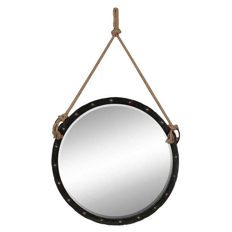 Round Wall Mirror Nautical In Black Pertaining To Black Openwork Round Metal Wall Mirrors (View 6 of 15)