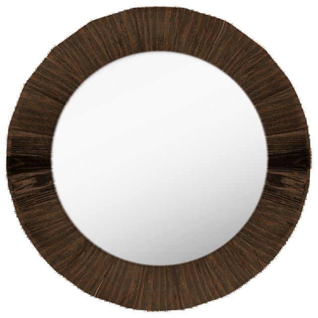 Round Wall Mirror – Rustic – Wall Mirrors  Ptm Images Inside Mocha Brown Wall Mirrors (View 8 of 15)
