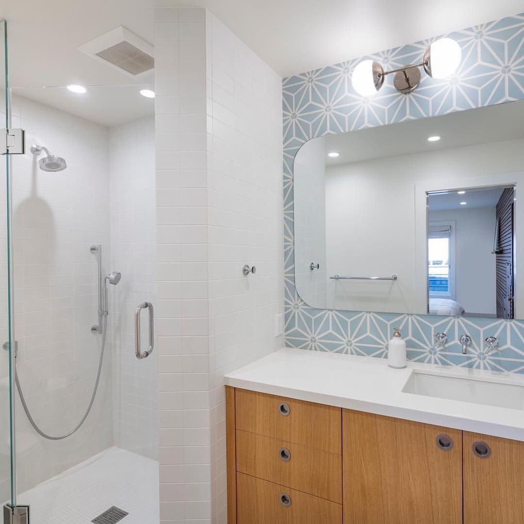 Rounded Wall Mirror Over Vanity | Cement Tile Shop, Bathroom Makeover With Tiled Wall Mirrors (View 6 of 15)