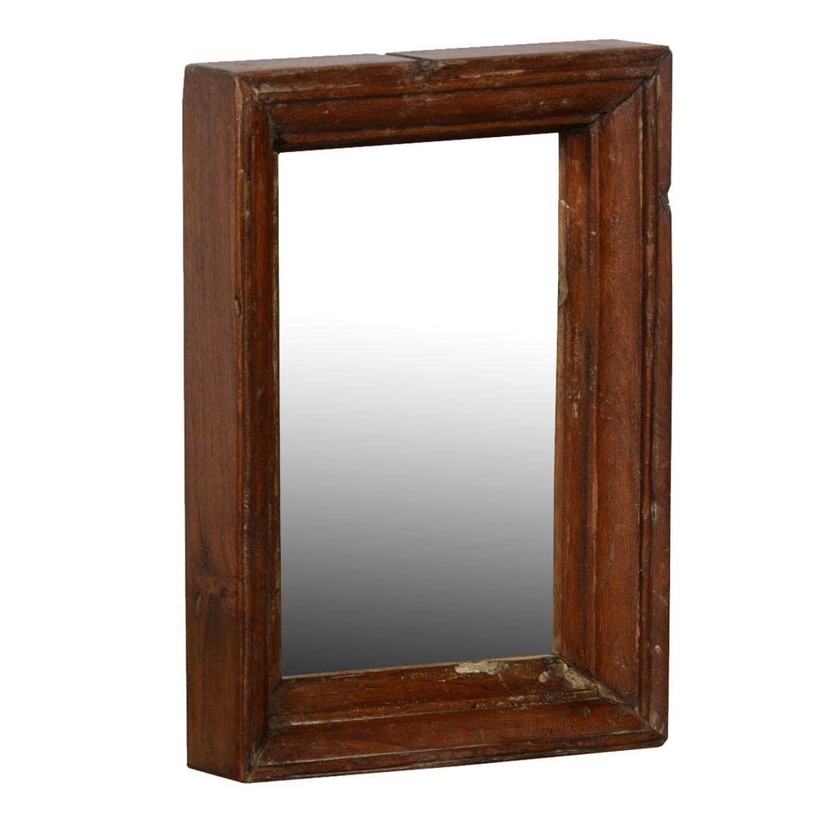 Rustic Farmhouse Reclaimed Wood Handmade Wall Mirror Frame Pertaining To Iron Frame Handcrafted Wall Mirrors (View 2 of 15)